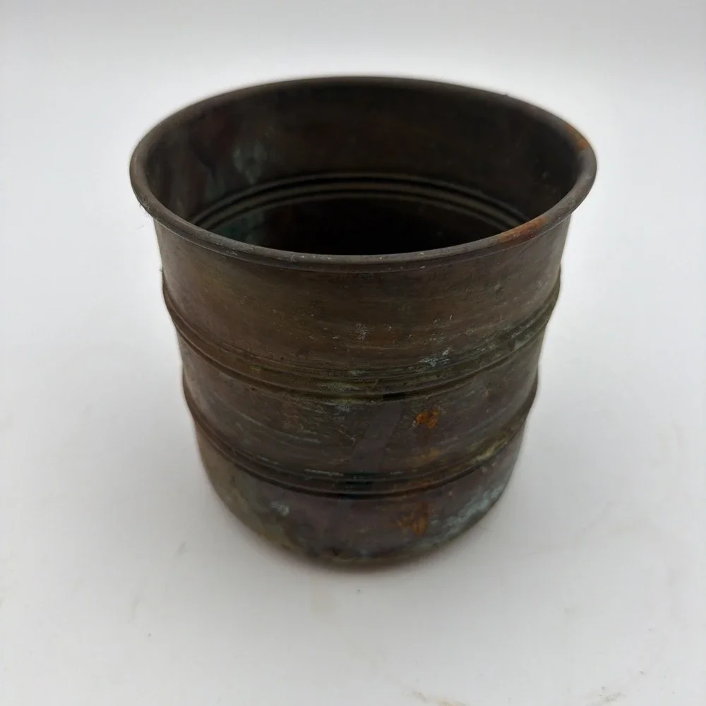 rustic vintage copper or brass planter